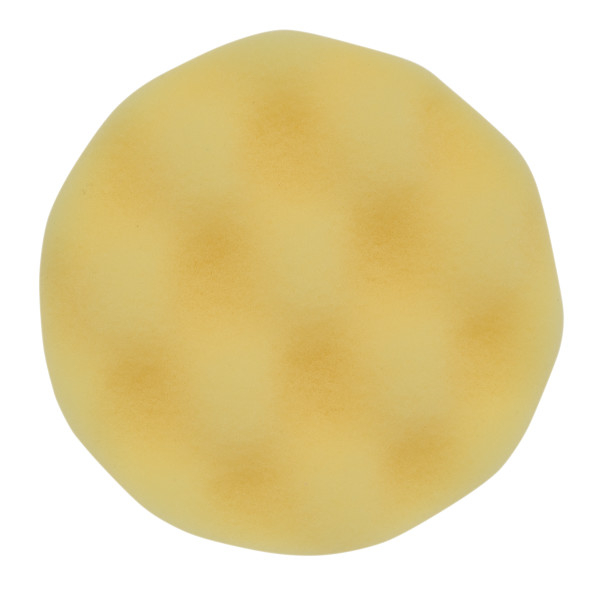 Burete abraziv lustruire, varf: ondulat, moale, diametru: 75 mm, culoare: galben, 4 buc