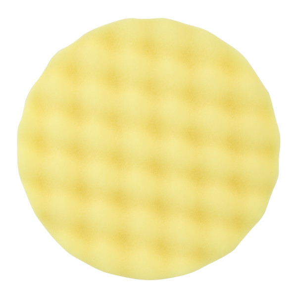 Burete abraziv lustruire, varf: ondulat, super moale, diametru: 150 mm, culoare: galben, velcro, 2 buc