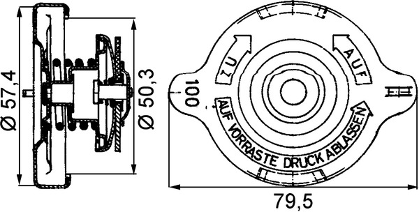 Buson radiator (0,9bar) potrivit MERCEDES G (W460), G (W461); PORSCHE 924, 928, 944 M102.979-XK dupa 1975 [4]