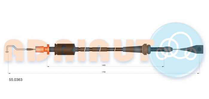 Cablu acceleratie (Lungime 1700mm/1460mm) VW TRANSPORTER IV 2.4D intre 1990-2003 [2]