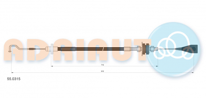 Cablu acceleratie (Lungime 920mm/725mm) SEAT TOLEDO I; VW CADDY I, GOLF I, GOLF II, JETTA I, JETTA II, PASSAT 1.5D/1.6D/1.9D intre 1976-1999 [2]