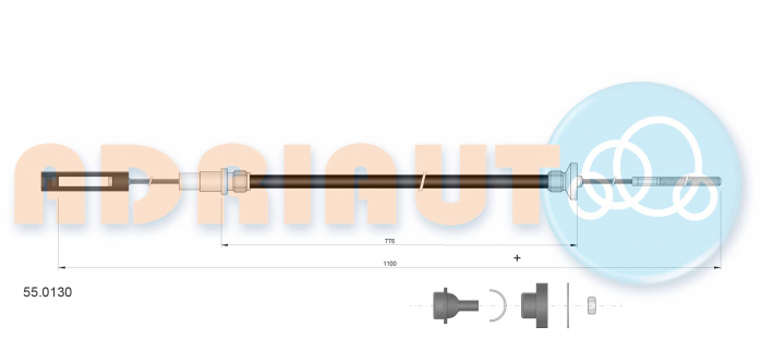 Cablu ambreiaj (1100mm/775mm) potrivit VW GOLF II, JETTA II 1.3 06.86-12.92 [2]