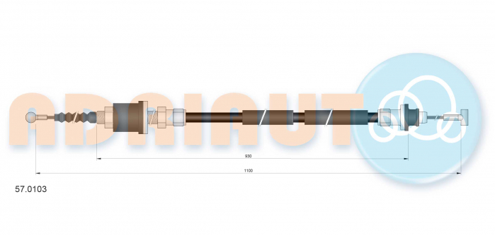 Cablu ambreiaj (1100mm/930mm) potrivit VOLVO 240, 760 2.4D 08.78-08.93 [2]