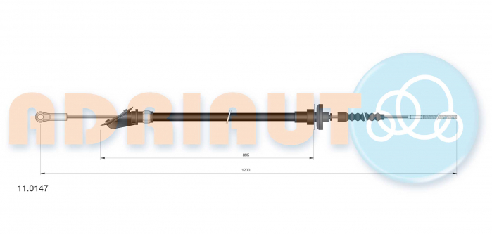 Cablu ambreiaj (1200mm/895mm) potrivit CITROEN C25; FIAT DUCATO, TALENTO; PEUGEOT J5 1.8-2.5D 09.81-07.94 [2]