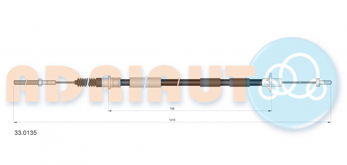 Cablu ambreiaj (1215mm/765mm) potrivit OPEL OMEGA A 1.8/2.0 09.86-04.94 [2]