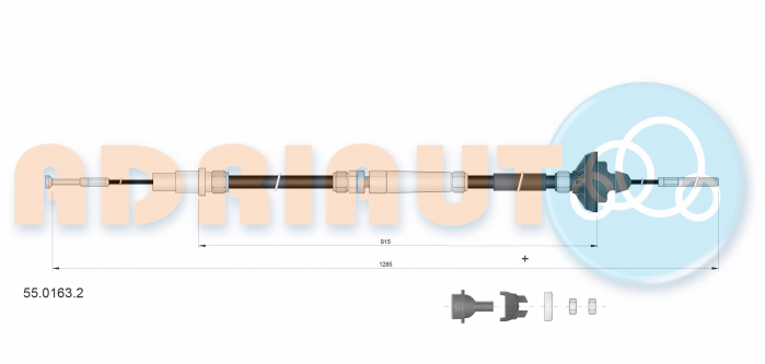 Cablu ambreiaj (1285mm/915mm) potrivit VW TRANSPORTER T4 1.9D-2.5D 07.90-06.03 [2]