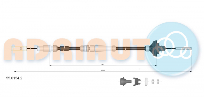 Cablu ambreiaj (1335mm/940mm) potrivit VW PASSAT B3/B4 1.6-2.0 02.88-05.97 [2]