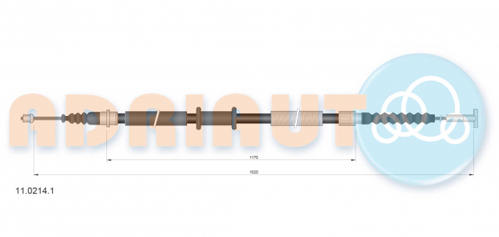 Cablu ambreiaj (1520mm/1170mm) potrivit FIAT COUPE, TEMPRA, TIPO 1.4-2.0 01.88-08.00 [2]