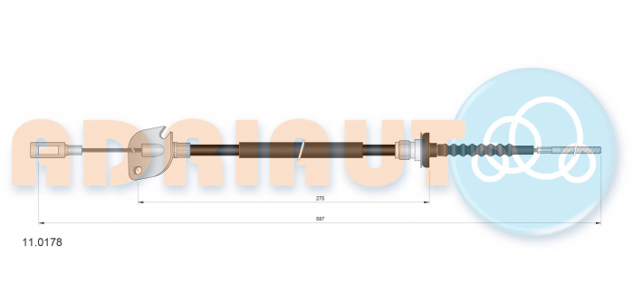 Cablu ambreiaj (587mm/275mm) potrivit FIAT CINQUECENTO, SEICENTO / 600 0.9 07.91-12.08 [2]
