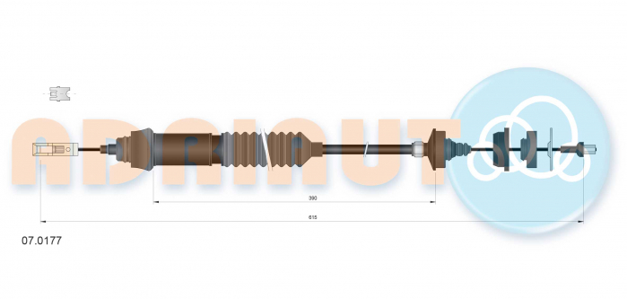Cablu ambreiaj (615mm/390mm) potrivit CITROEN XSARA, XSARA/HATCHBACK, XSARA/KOMBI 1.4/1.4LPG/1.6 04.97-08.05 [2]
