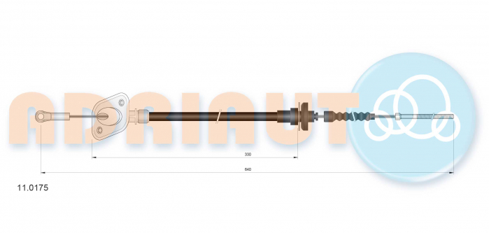 Cablu ambreiaj (640mm/330mm) potrivit FIAT UNO 1.0-1.9D 06.83-12.96 [2]