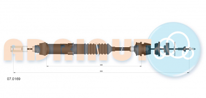 Cablu ambreiaj (650mm/380mm) potrivit CITROEN BERLINGO, BERLINGO/MINIVAN; PEUGEOT PARTNER 1.8/1.8D 07.96-12.02 [2]