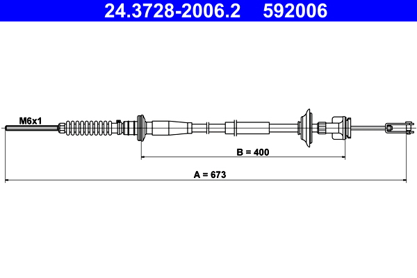 Cablu ambreiaj (673mm) potrivit SUBARU JUSTY III; SUZUKI IGNIS II 1.5 09.03-