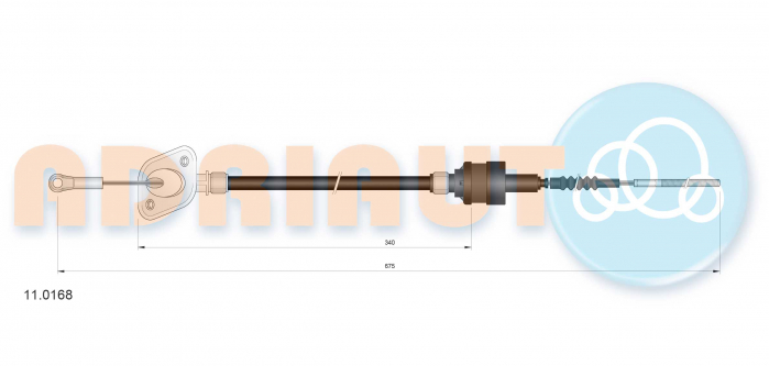 Cablu ambreiaj (675mm/340mm) potrivit FIAT UNO 0.9/1.0/1.1 03.83-10.95 [2]