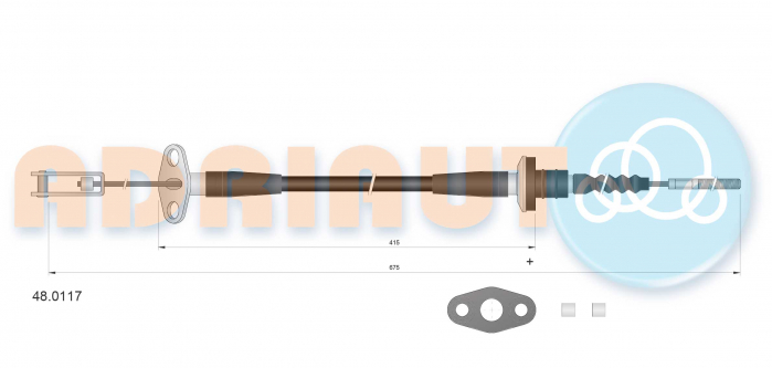 Cablu ambreiaj (675mm/415mm) potrivit OPEL AGILA; SUZUKI WAGON R+ 1.0/1.2/1.3 05.00-12.07 [3]