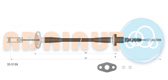 Cablu ambreiaj (685mm/425mm) potrivit OPEL AGILA 1.0/1.2 09.00-12.07 [2]