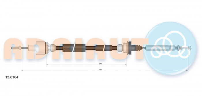 Cablu ambreiaj (730mm/380mm) potrivit FORD MONDEO I 1.6-2.5 02.93-08.96 [2]