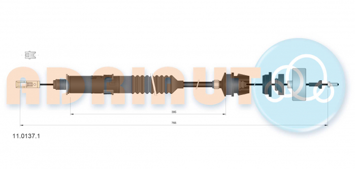 Cablu ambreiaj (765mm/395mm) potrivit CITROEN EVASION, JUMPY I; FIAT SCUDO, ULYSSE; LANCIA ZETA; PEUGEOT 806, EXPERT 1.6-2.0D 06.94-12.06 [3]