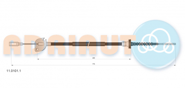 Cablu ambreiaj (775mm/405mm) potrivit FIAT CINQUECENTO, SEICENTO / 600 1.1 10.94-01.10 [2]