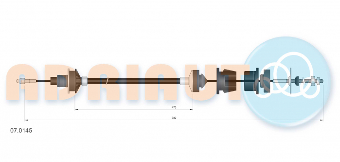 Cablu ambreiaj (780mm/470mm) potrivit CITROEN XANTIA 1.6-2.1D 03.93-04.03 [2]
