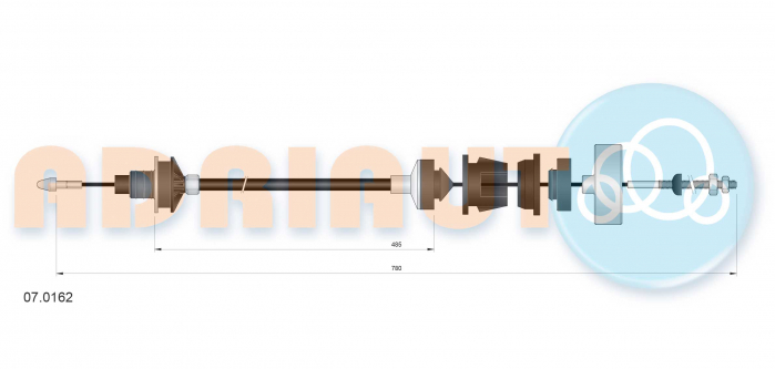 Cablu ambreiaj (780mm/485mm) potrivit CITROEN XANTIA 1.9D 06.94-04.03 [3]