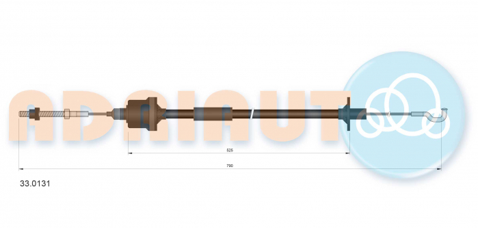 Cablu ambreiaj (790mm/525mm) potrivit OPEL ASCONA C 1.3-2.0 09.81-08.88 [2]