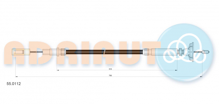 Cablu ambreiaj (795mm/515mm) potrivit VW CADDY I, GOLF II, JETTA II 1.6D 08.82-07.92 [2]