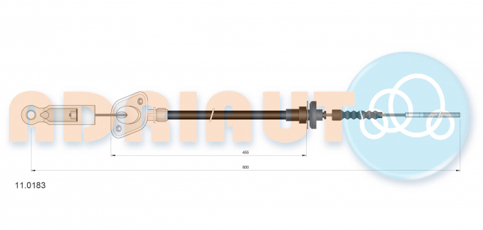 Cablu ambreiaj (800mm/455mm) potrivit FIAT UNO 1.1/1.4/1.5 10.85-06.06 [2]