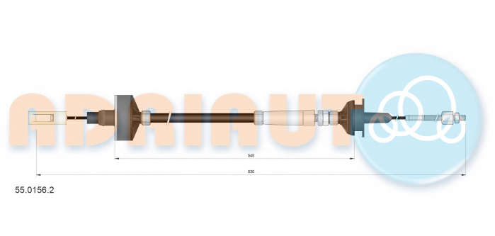 Cablu ambreiaj (830mm/545mm) potrivit SEAT TOLEDO I; VW GOLF II, JETTA II 1.6-2.0 01.84-03.99 [2]