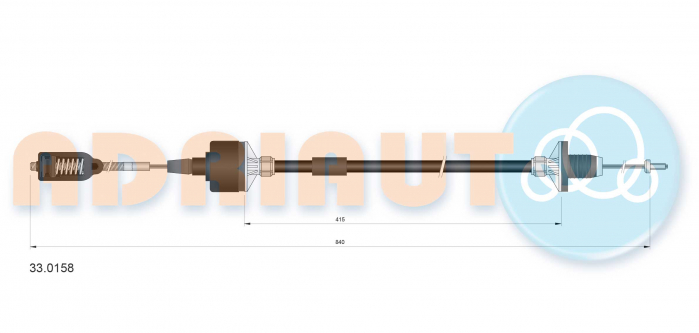 Cablu ambreiaj (840mm/415mm) potrivit OPEL CORSA B, CORSA C 1.0 11.96-06.03 [2]