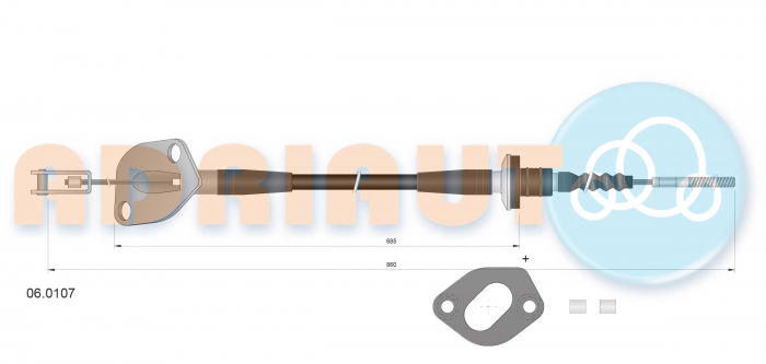 Cablu ambreiaj (860mm/685mm) potrivit CHEVROLET AVEO / KALOS 1.2/1.2LPG/1.4 05.03- [2]