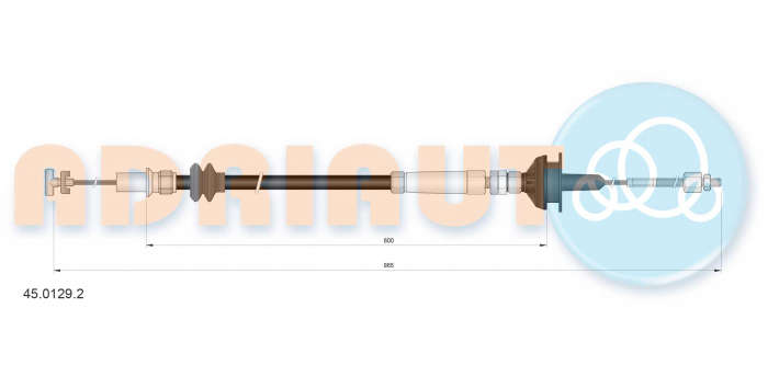 Cablu ambreiaj (865mm/600mm) potrivit SEAT CORDOBA, IBIZA II, INCA; VW CADDY II, CADDY II/MINIVAN 1.6-2.0 02.93-01.04 [2]
