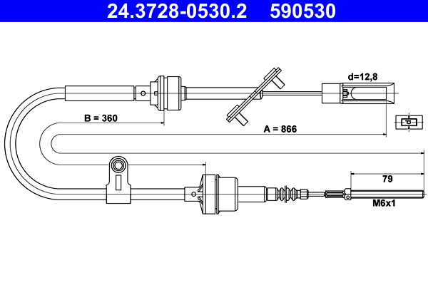 Cablu ambreiaj (866mm/360mm) potrivit FIAT MULTIPLA 1.6-1.9D 04.99-06.10 [2]