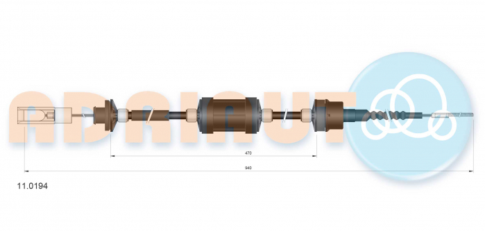 Cablu ambreiaj (940mm/470mm) potrivit FIAT BRAVA, BRAVO I, MAREA 1.2/1.4 10.95-12.02 [3]