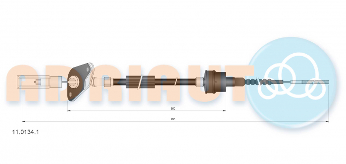 Cablu ambreiaj (995mm/650mm) potrivit FIAT 500, 500 C, PANDA, PANDA/HATCHBACK; FORD KA 1.1-1.3D 09.03- [2]