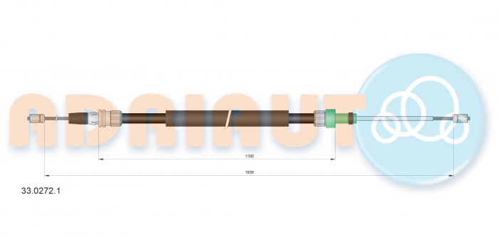 Cablu frana mana (1935mm 1100mm) potrivit OPEL CROSSLAND X CROSSLAND 1.2-1.6D 03.17-