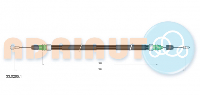 Cablu frana mana Spate Stanga (1525mm/1380mm) potrivit OPEL VIVARO B 1.6D 06.14-12.19 [2]