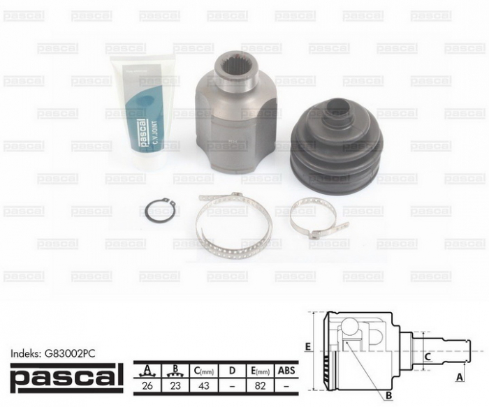 Cap planetara dreapta spre cutia de viteze (26z 23z 43mm) MAZDA 626 II, 626 III 1.6 1.8 2.0D intre 1982-1992