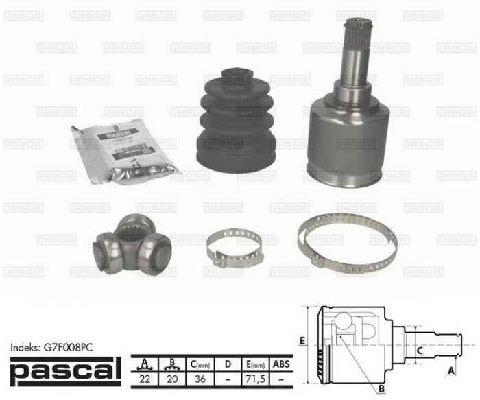 Cap planetara spre cutia de viteze (22z 20z 36mm) FIAT BRAVA, BRAVO I, MAREA, PUNTO, STILO, TEMPRA, TIPO; LANCIA DEDRA, Y 1.1-2.4 intre 1988-2008