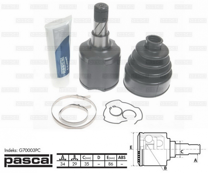 Cap planetara spre cutia de viteze (34z 29z 35mm) DAEWOO ESPERO 1.5 1.8 2.0 intre 1991-1999