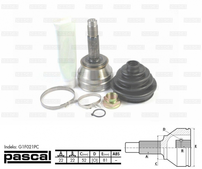 Cap planetara spre roata (22z 22z 52mm) FIAT FIORINO, PALIO 1.6 1.7D intre 1996-2002