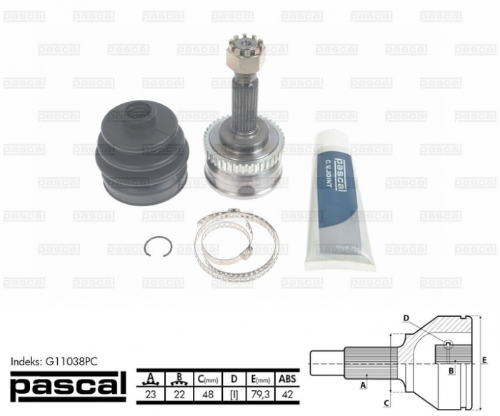 Cap planetara spre roata (23z 22z 48mm; ABS:42) NISSAN MICRA II 1.3 1.4 1.5D intre 1992-2003