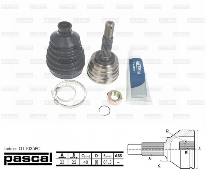 Cap planetara spre roata (23z 22z 48mm) NISSAN MICRA II 1.3 1.4 intre 1992-2003