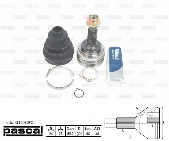 Cap planetara spre roata (24z 28z 55,9mm; ABS:48) TOYOTA YARIS 1.0-1.5 intre 1999-2005