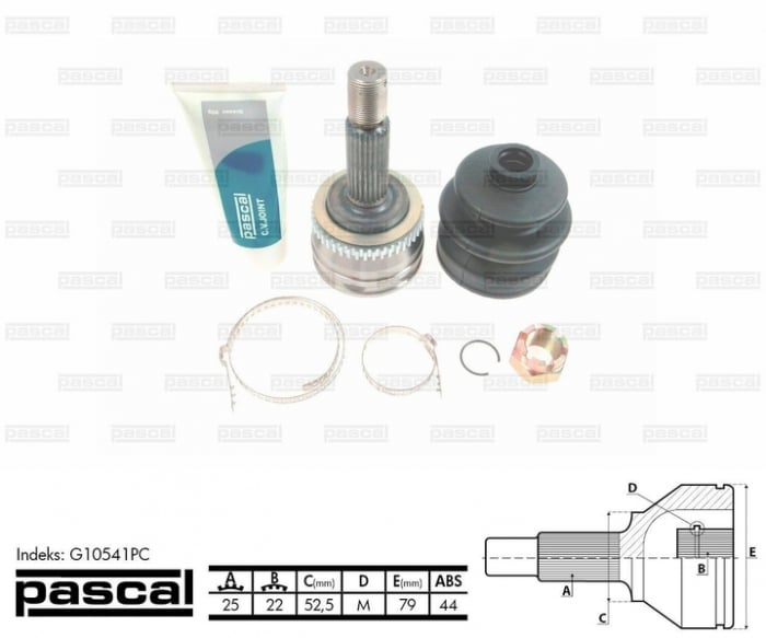 Cap planetara spre roata (25z 22z 52,5mm; ABS:44) HYUNDAI ACCENT II 1.3-1.6 intre 2000-2005