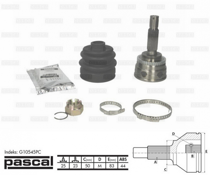 Cap planetara spre roata potrivit HYUNDAI MATRIX 1.5D 2001-2010 - (25z/23z/50mm; ABS:44) [2]