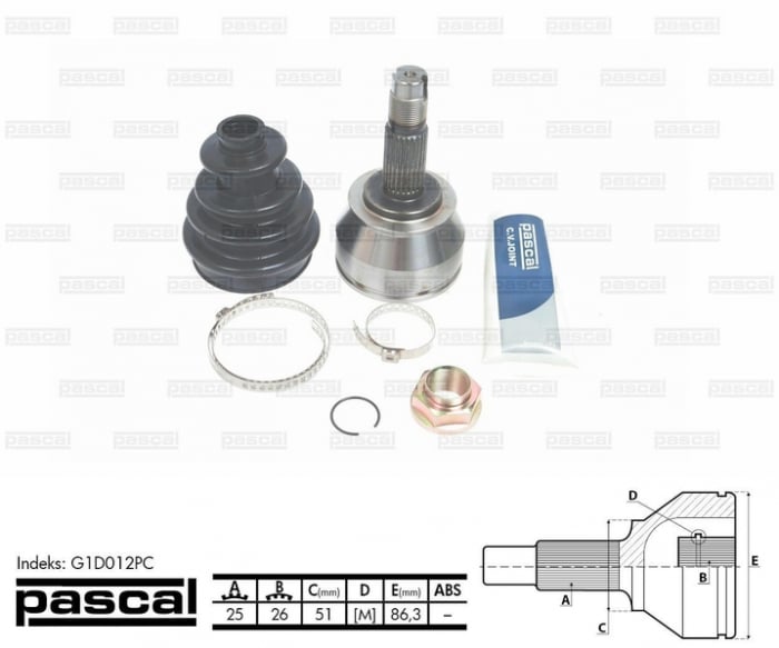 Cap planetara spre roata (25z 26z 51mm) ALFA ROMEO 147, GT; FIAT IDEA; LANCIA MUSA 1.6D 1.9D dupa 2001