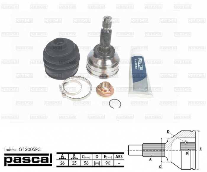 Cap planetara spre roata (26z 25z 56mm) FORD USA PROBE I; MAZDA 626 III 1.6-2.2 intre 1987-1997