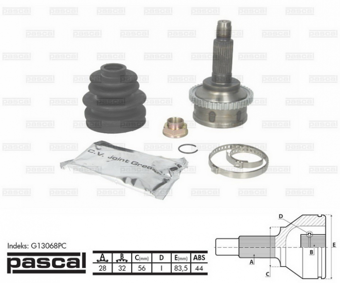 Cap planetara spre roata (28z 32z 56mm; ABS:44) MAZDA MPV II 2.0 2.0D 2.3 intre 1999-2006