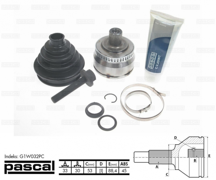 Cap planetara spre roata (33z/30z/53mm; ABS:45) AUDI A4; SKODA SUPERB I; VW PASSAT 1.6-2.3 intre 1996-2008 [2]